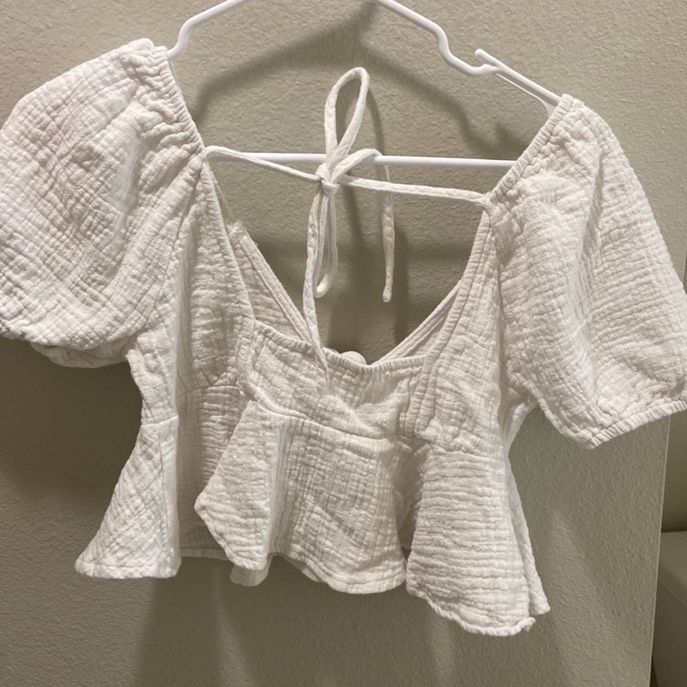 White crop top